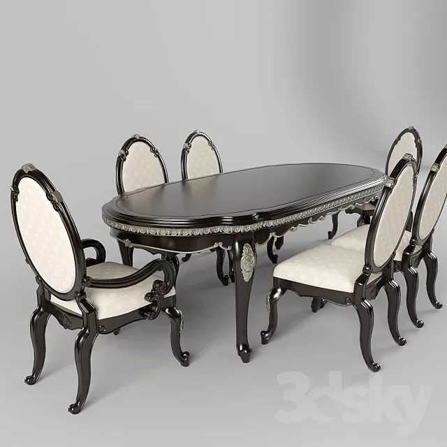 3DSKYFREE – FURNITURE - TABLE AND CHAIR SETS 3DS MAX MODELS