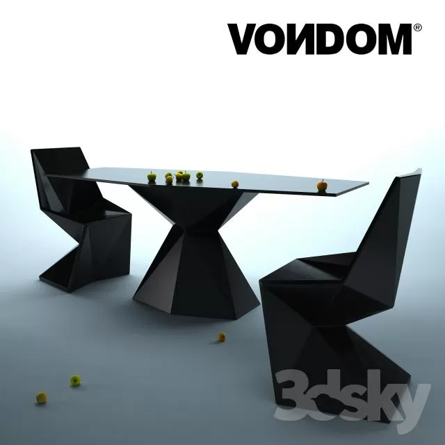 3DSKYFREE – FURNITURE - TABLE AND CHAIR SETS 3DS MAX MODELS
