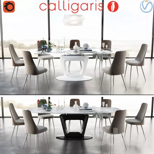 FURNITURE – TABLE AND CHAIRS 3D MODELS – 027