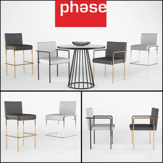 3DSKYFREE – FURNITURE - TABLE AND CHAIR SETS 3DS MAX MODELS