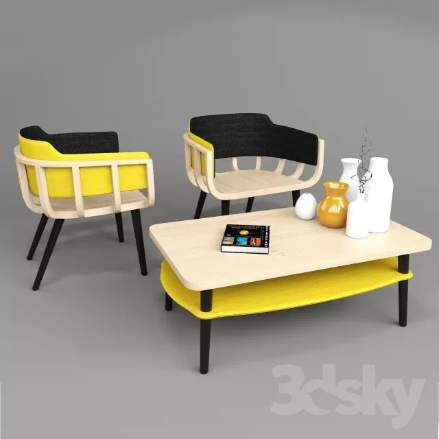 3DSKYFREE – FURNITURE - TABLE AND CHAIR SETS 3DS MAX MODELS