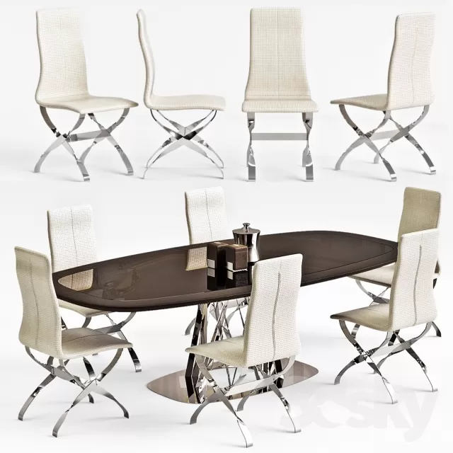 FURNITURE - TABLE AND CHAIR SETS 3D MODELS