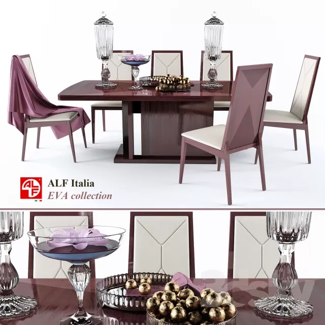 3DSKYFREE – FURNITURE - TABLE AND CHAIR SETS 3DS MAX MODELS