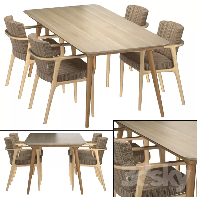 FURNITURE – TABLE AND CHAIRS 3D MODELS – 324