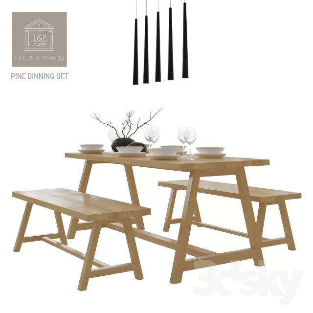 FURNITURE – TABLE AND CHAIRS 3D MODELS – 325