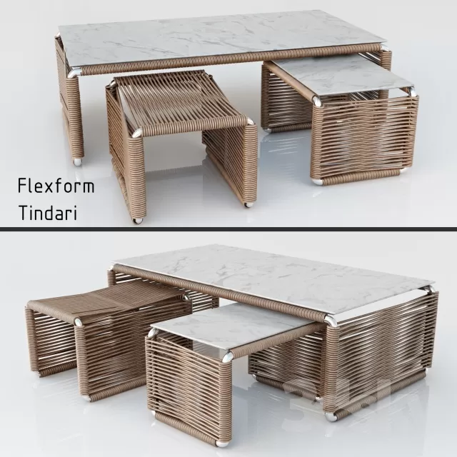 FURNITURE - TABLE AND CHAIR SETS 3D MODELS