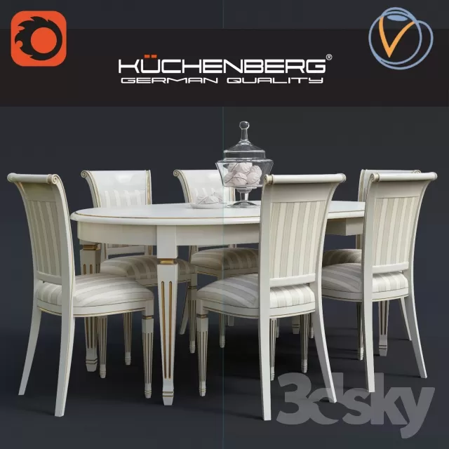 3DSKYFREE – FURNITURE - TABLE AND CHAIR SETS 3DS MAX MODELS