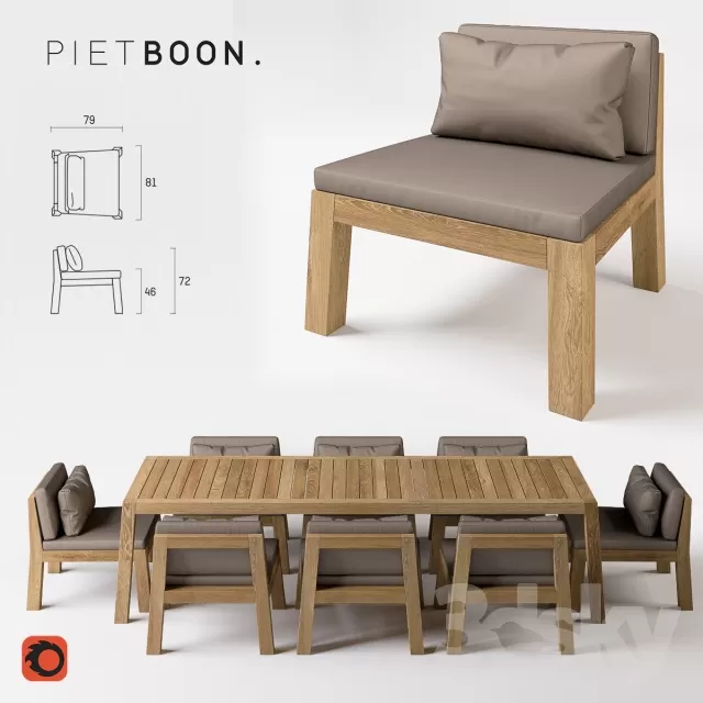 3DSKYFREE – FURNITURE - TABLE AND CHAIR SETS 3DS MAX MODELS