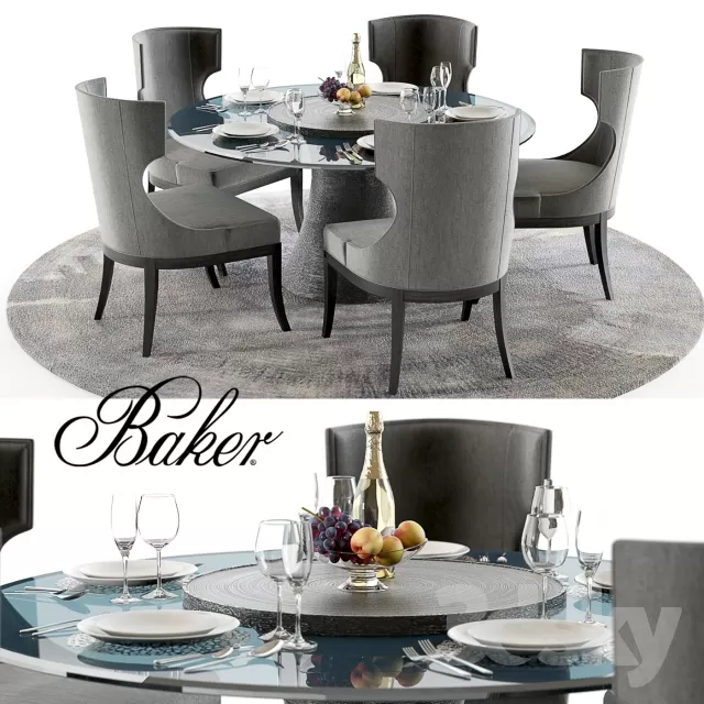 FURNITURE – TABLE AND CHAIRS 3D MODELS – 036