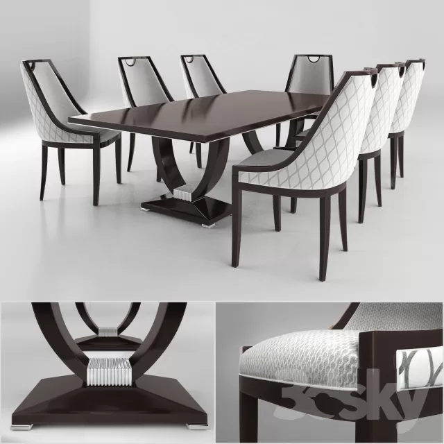 3DSKYFREE – FURNITURE - TABLE AND CHAIR SETS 3DS MAX MODELS