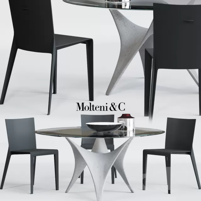 FURNITURE – TABLE AND CHAIRS 3D MODELS – 372