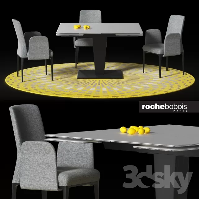 3DSKYFREE – FURNITURE - TABLE AND CHAIR SETS 3DS MAX MODELS