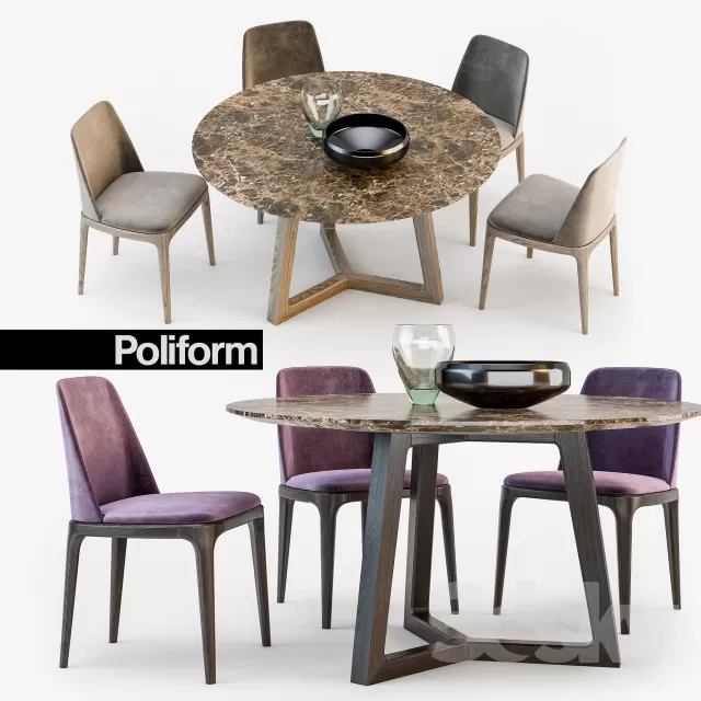 FURNITURE - TABLE AND CHAIR SETS 3D MODELS