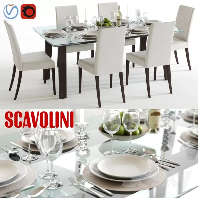 3DSKYFREE – FURNITURE - TABLE AND CHAIR SETS 3DS MAX MODELS