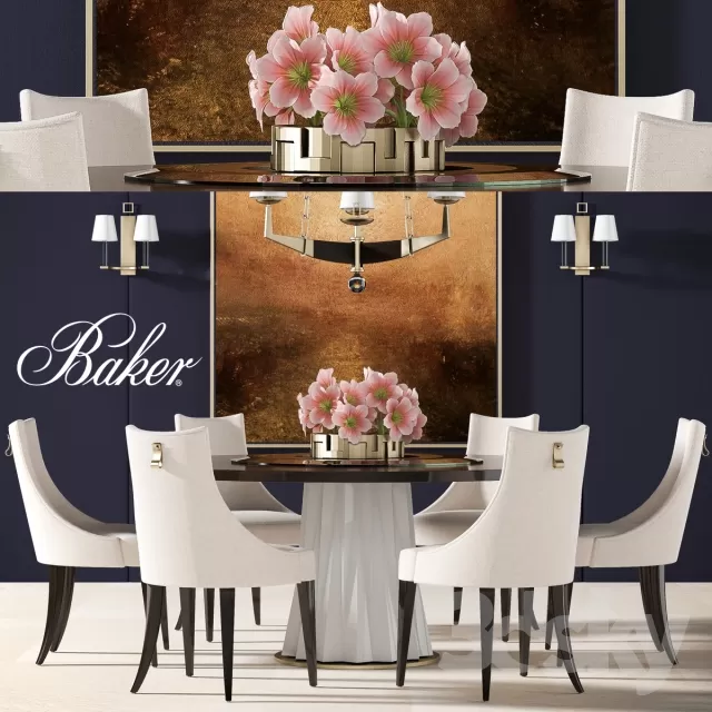 3DSKYFREE – FURNITURE - TABLE AND CHAIR SETS 3DS MAX MODELS