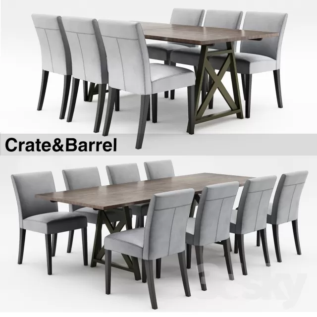 3DSKYFREE – FURNITURE - TABLE AND CHAIR SETS 3DS MAX MODELS