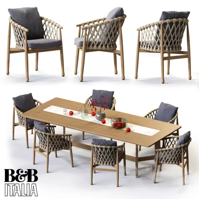 FURNITURE - TABLE AND CHAIR SETS 3D MODELS