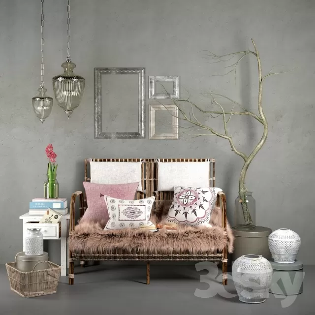 3DSKYFREE – FURNITURE - TABLE AND CHAIR SETS 3DS MAX MODELS