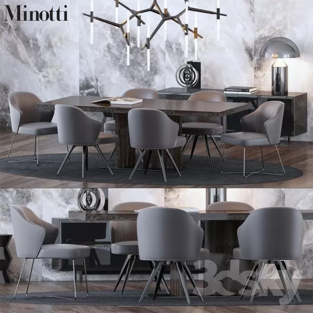 FURNITURE - TABLE AND CHAIR SETS 3D MODELS