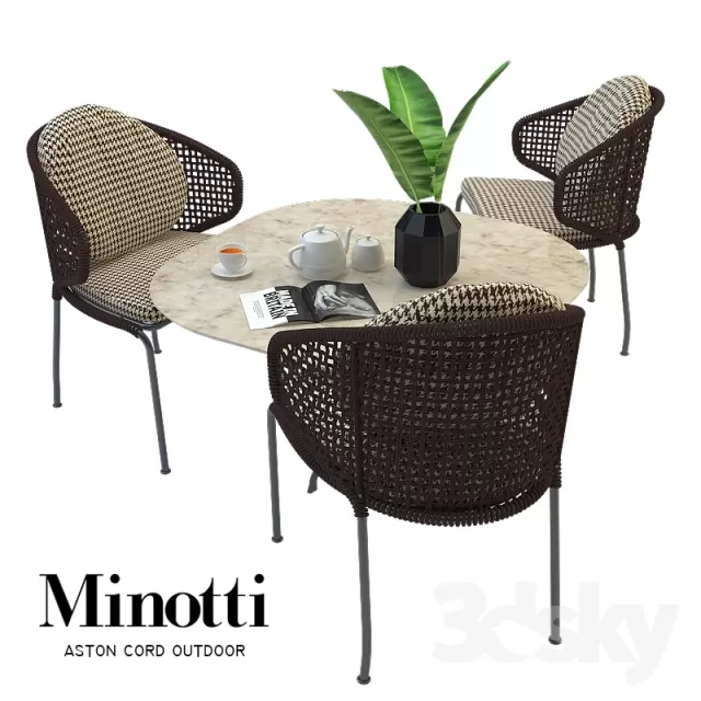 FURNITURE - TABLE AND CHAIR SETS 3D MODELS