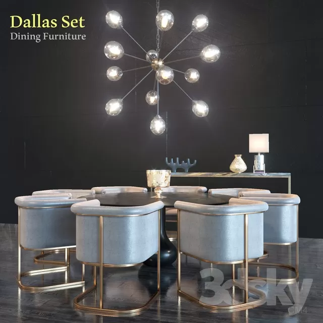 FURNITURE – TABLE AND CHAIRS 3D MODELS – 062