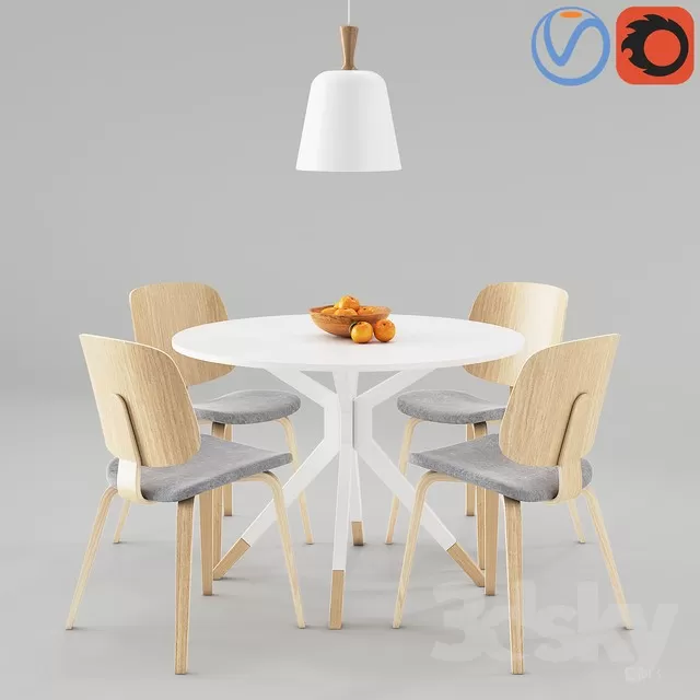 3DSKYFREE – FURNITURE - TABLE AND CHAIR SETS 3DS MAX MODELS