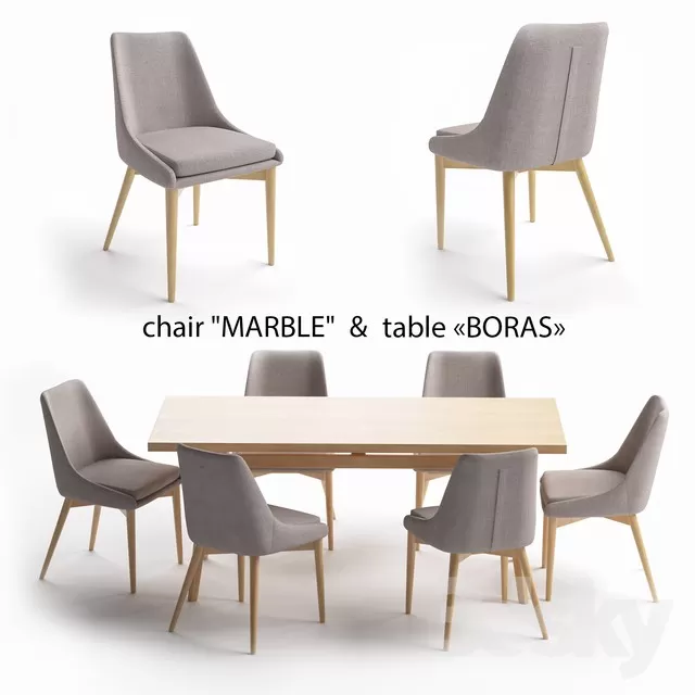 3DSKYFREE – FURNITURE - TABLE AND CHAIR SETS 3DS MAX MODELS