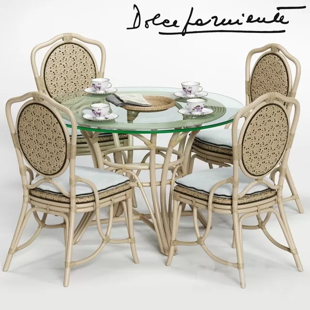 3DSKYFREE – FURNITURE - TABLE AND CHAIR SETS 3DS MAX MODELS