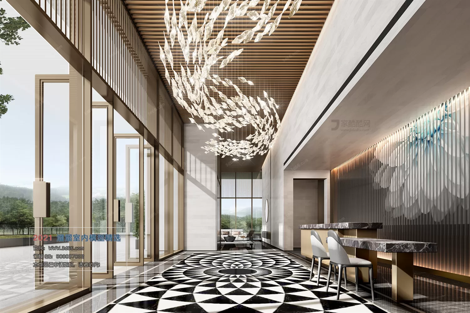 LOBBY, RECEPTION – A004-Modern style-Vray model