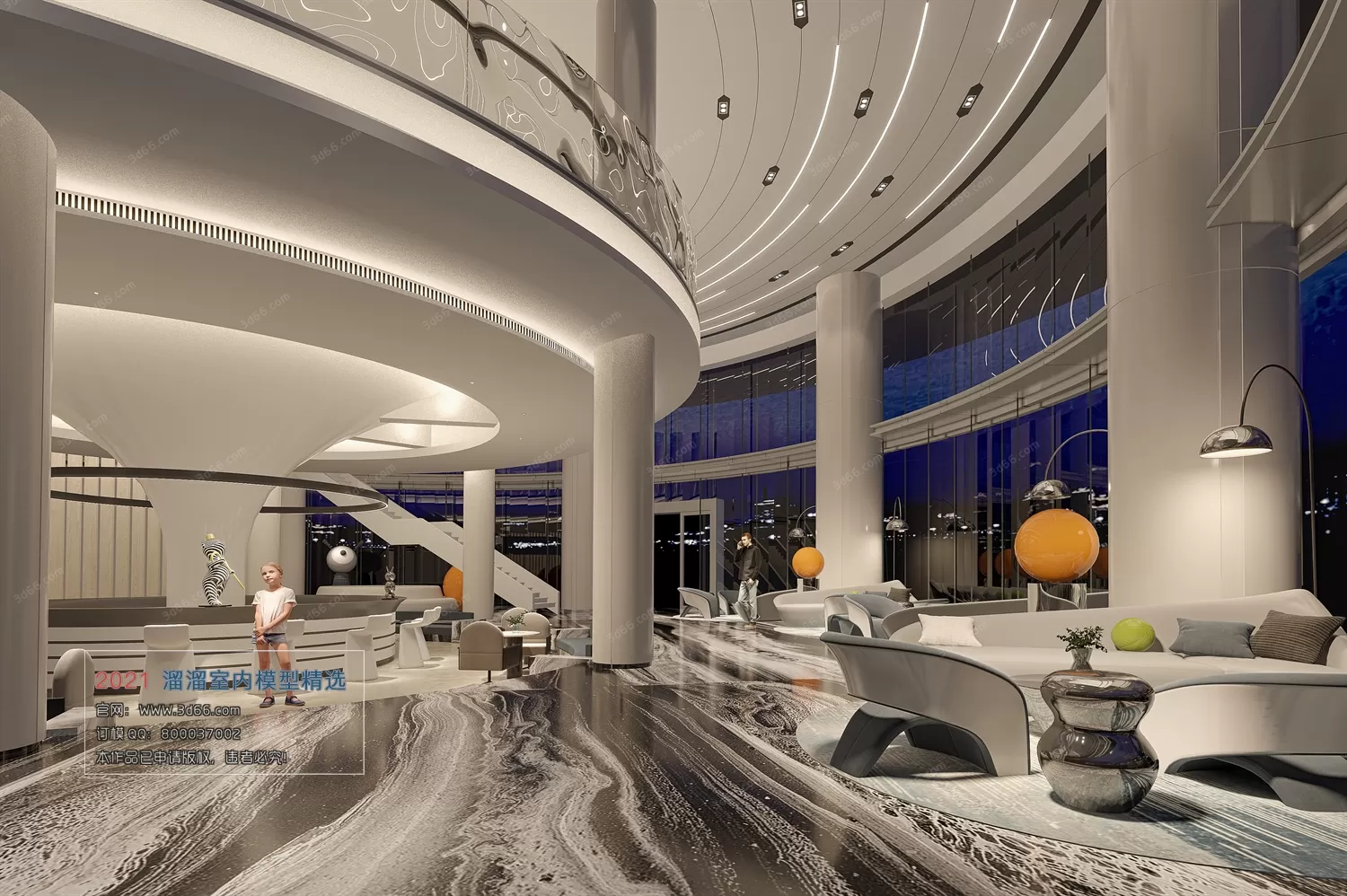 LOBBY, RECEPTION – A007-Modern style-Vray model