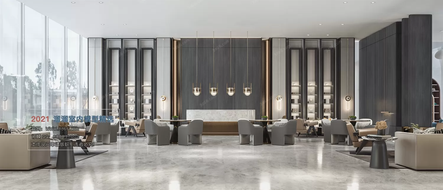 LOBBY, RECEPTION – A008-Modern style-Vray model