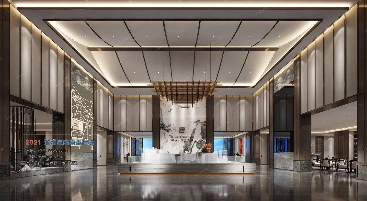 SALES CENTER – C001-Chinese style-Vray model