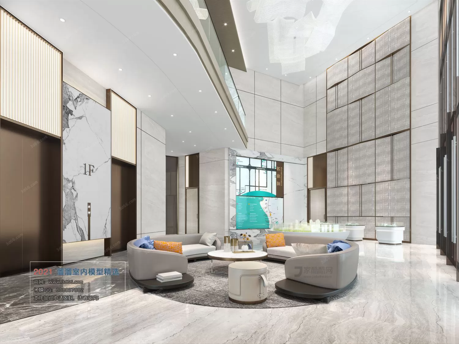 SALES CENTER – A001-Modern style-Vray model