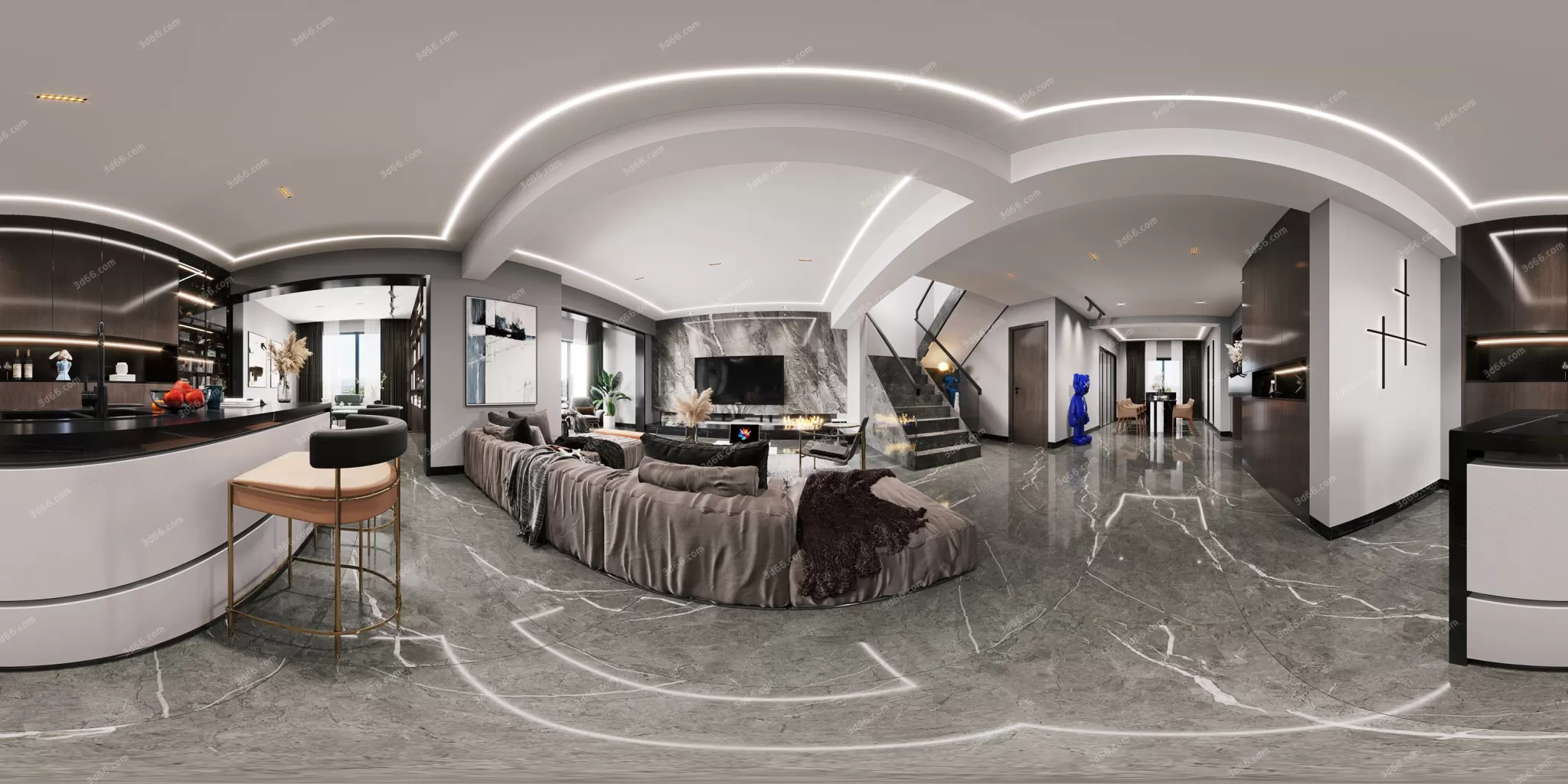 3DSKYFREE – HOME SCENES - HOME BLOCKS 3DS MAX MODELS