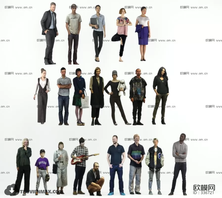 3DSKYFREE – HUMAN - PEOPLE 3DS MAX MODELS