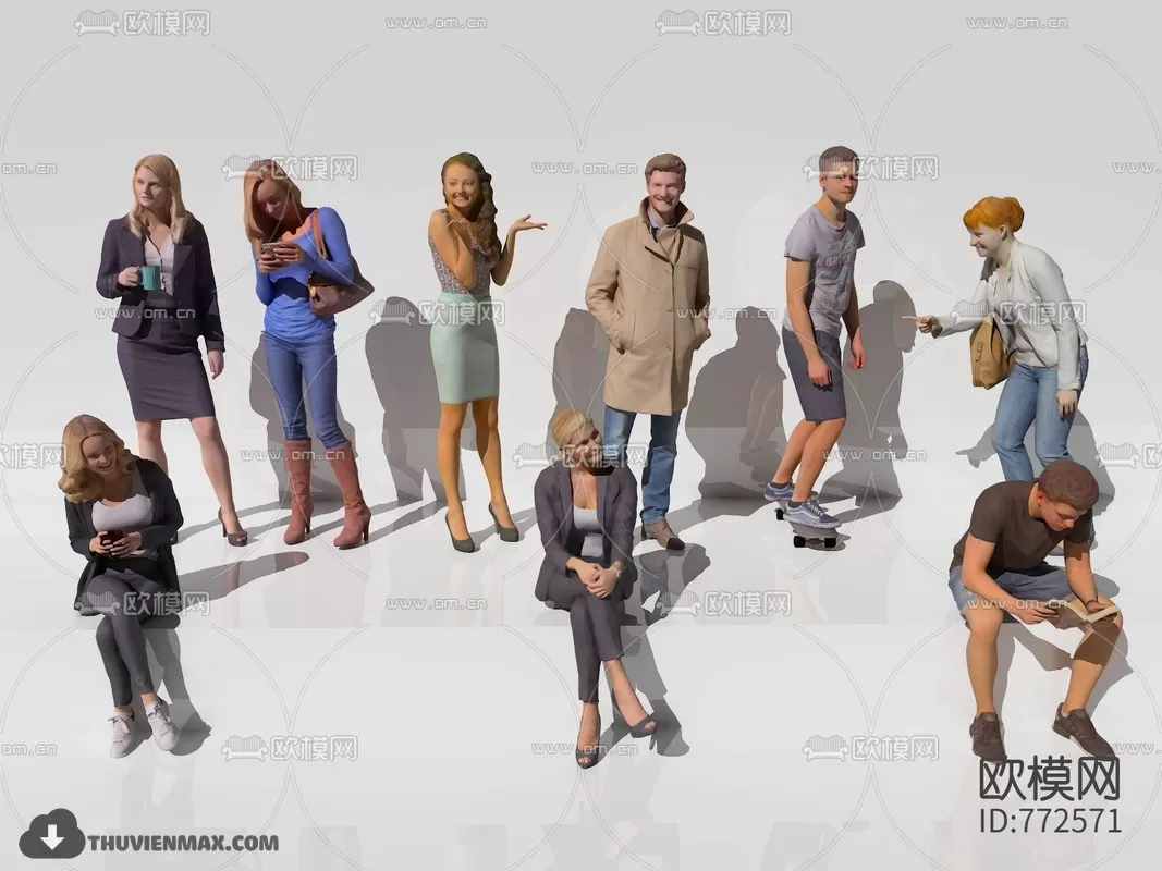 3DSKYFREE – HUMAN - PEOPLE 3DS MAX MODELS