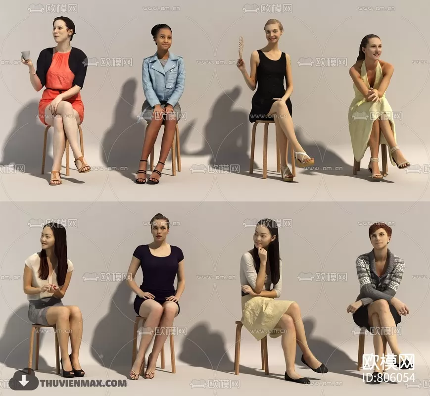 3DSKYFREE – HUMAN - PEOPLE 3DS MAX MODELS