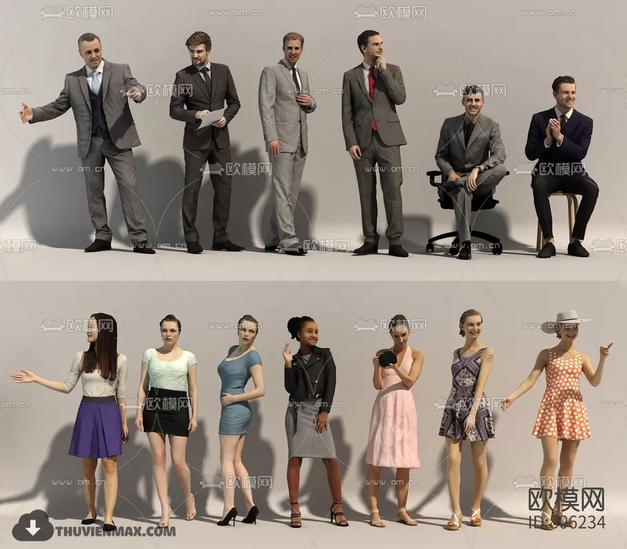 3DSKYFREE – HUMAN - PEOPLE 3DS MAX MODELS