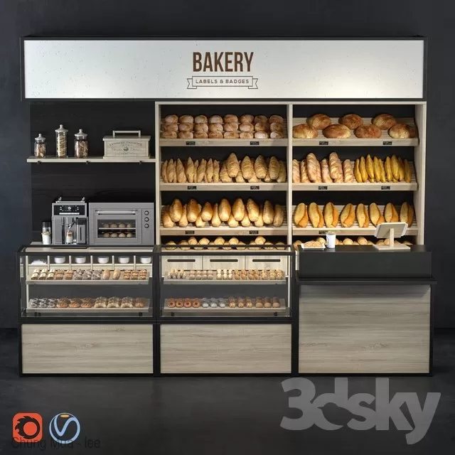 3DSKYFREE – INTERIOR - BAKERY 3DS MAX MODELS