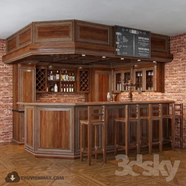 3DSKYFREE – INTERIOR - BAR 3DS MAX MODELS