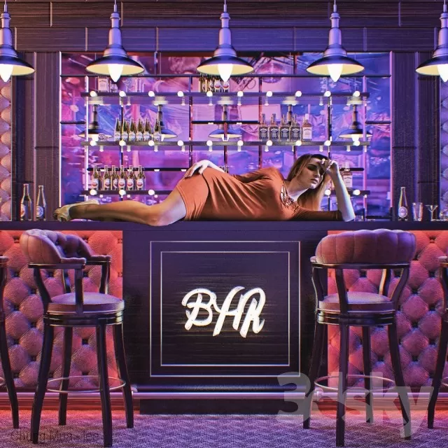 3DSKYFREE – INTERIOR - BAR 3DS MAX MODELS