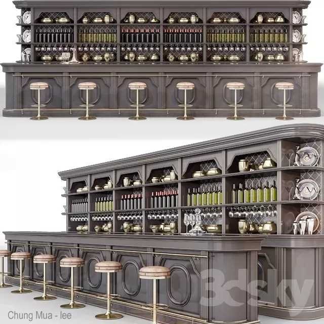 3DSKYFREE – INTERIOR - BAR 3DS MAX MODELS