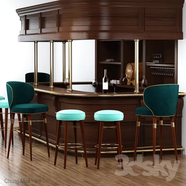 3DSKYFREE – INTERIOR - BAR 3DS MAX MODELS