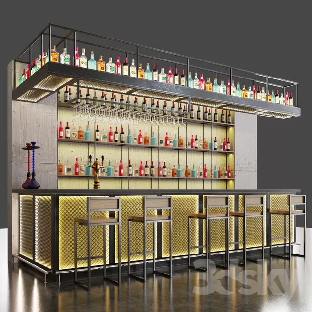 3DSKYFREE – INTERIOR - BAR 3DS MAX MODELS