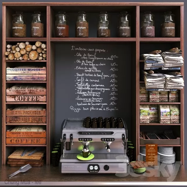 3DSKYFREE – INTERIOR - COFFEE 3DS MAX MODELS