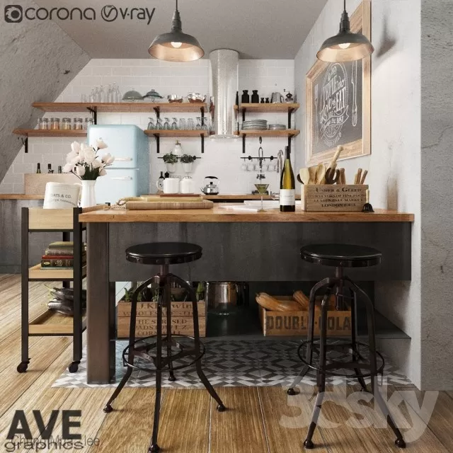3DSKYFREE – INTERIOR - COFFEE 3DS MAX MODELS