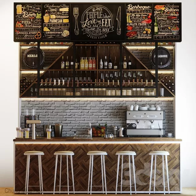 3DSKYFREE – INTERIOR - COFFEE 3DS MAX MODELS