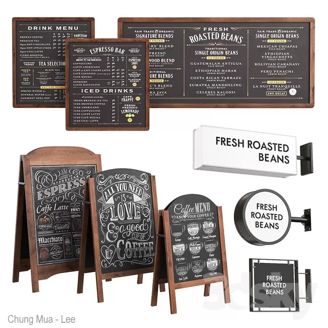 3DSKYFREE – INTERIOR - COFFEE 3DS MAX MODELS