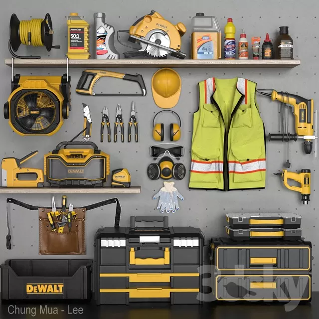 3DSKYFREE – INTERIOR - GARRAGE 3DS MAX MODELS