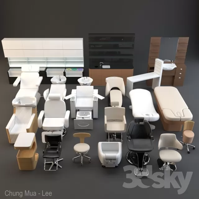 3DSKYFREE – INTERIOR - HAIR CUT 3DS MAX MODELS